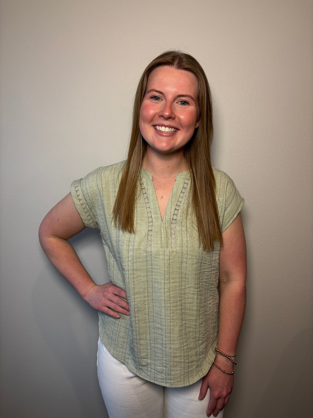Olive Lace Top