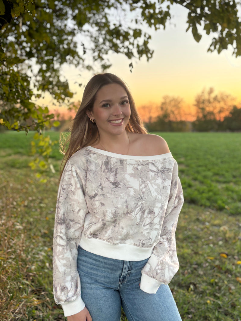 Cozy Woodland Camo Sweatshirt