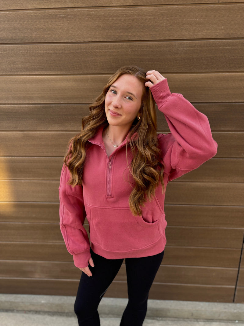 Stride Half-Zip Hoodie - Berry