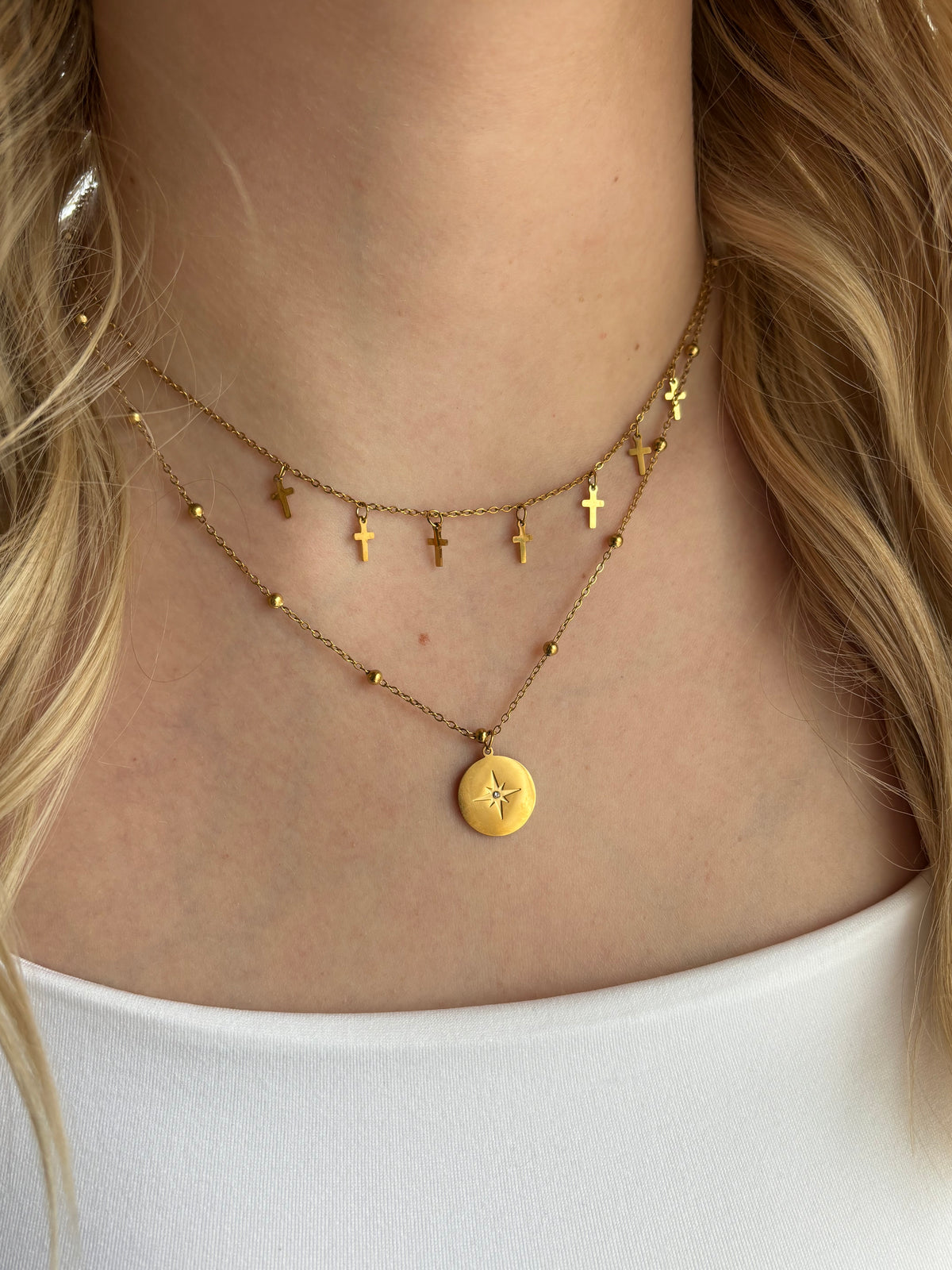 Golden Hour Cross Necklace