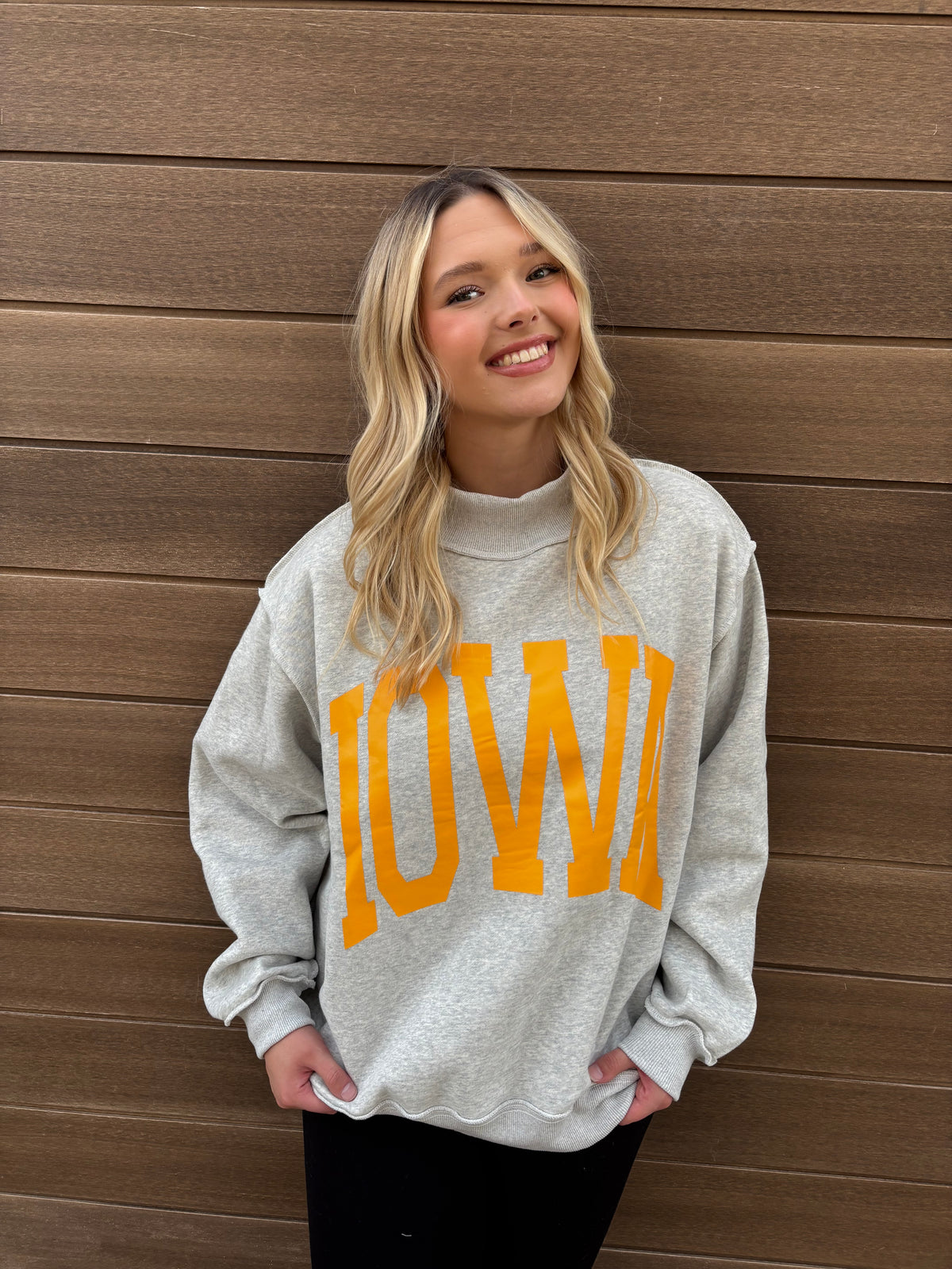 Iowa & IA Reversible Mock Neck Sweatshirt