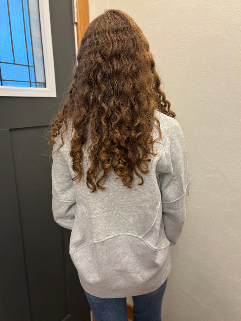 Oatline Half-Zip Sweatshirt - Heather Grey