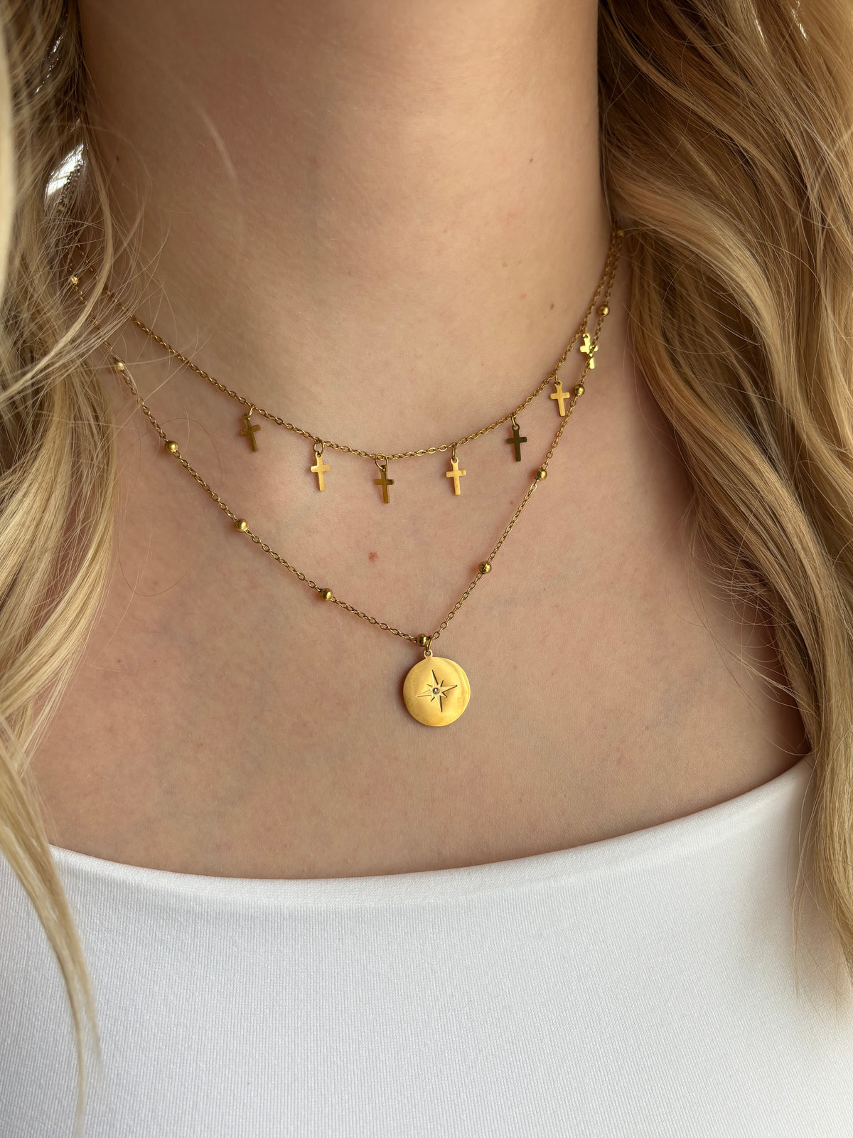 Golden Hour Cross Necklace