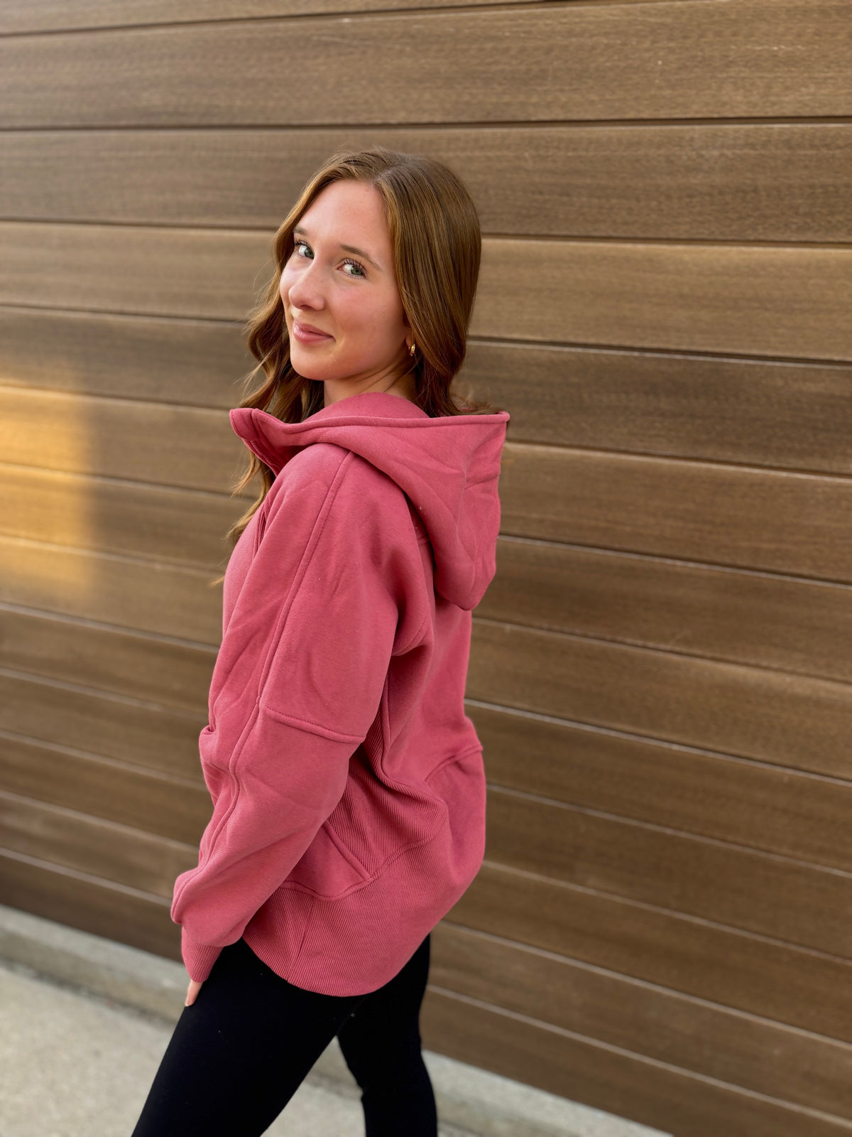 Stride Half-Zip Hoodie - Berry