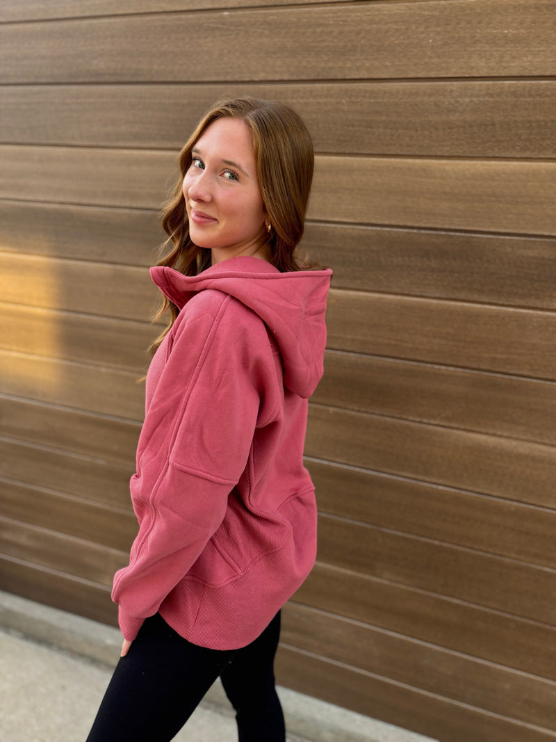 Stride Half-Zip Hoodie - Berry