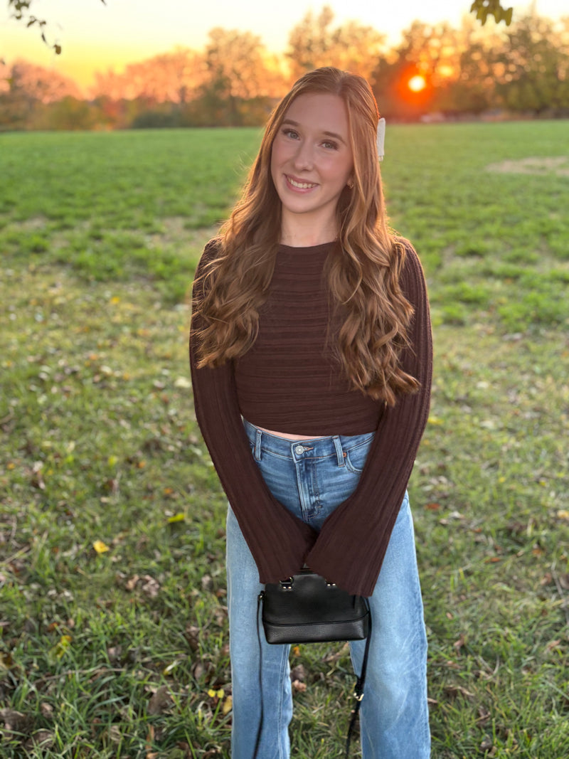 Mocha Muse Knit Top - Brown