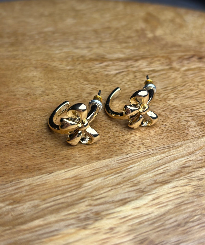 Bow Huggie Hoop Earrings