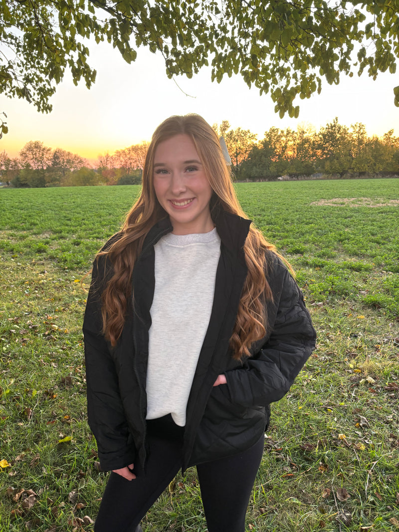 Northline Quilted Puffer Jacket - Black