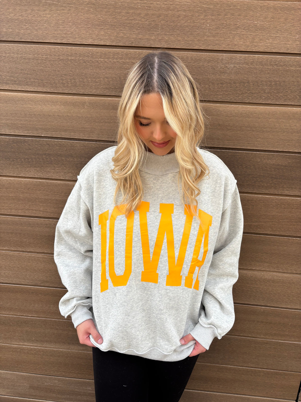 Iowa & IA Reversible Mock Neck Sweatshirt