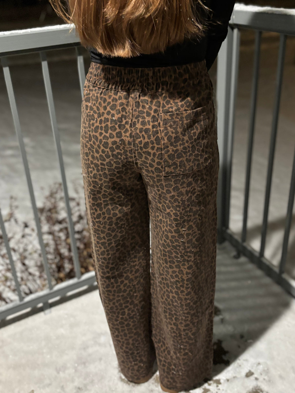 Leopard Denim Wide Leg