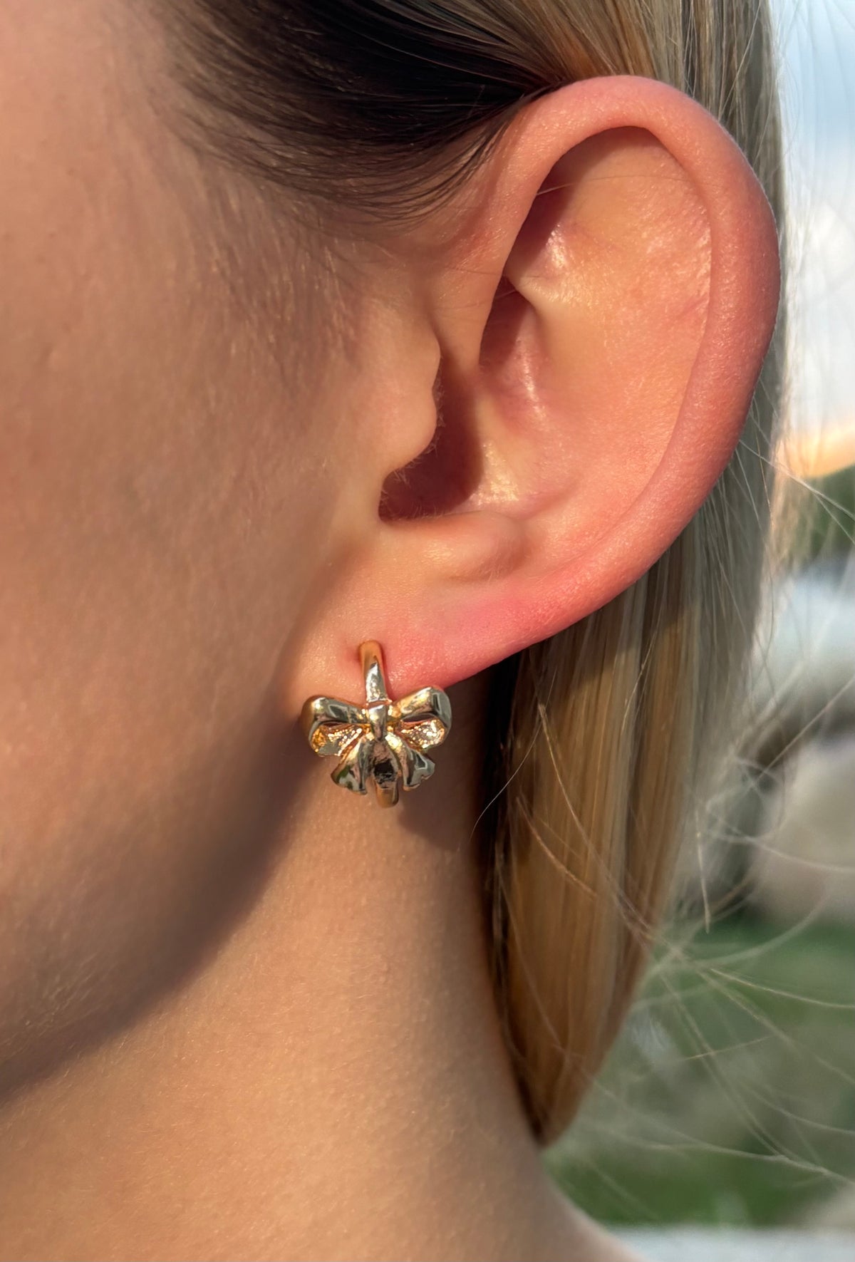 Bow Huggie Hoop Earrings