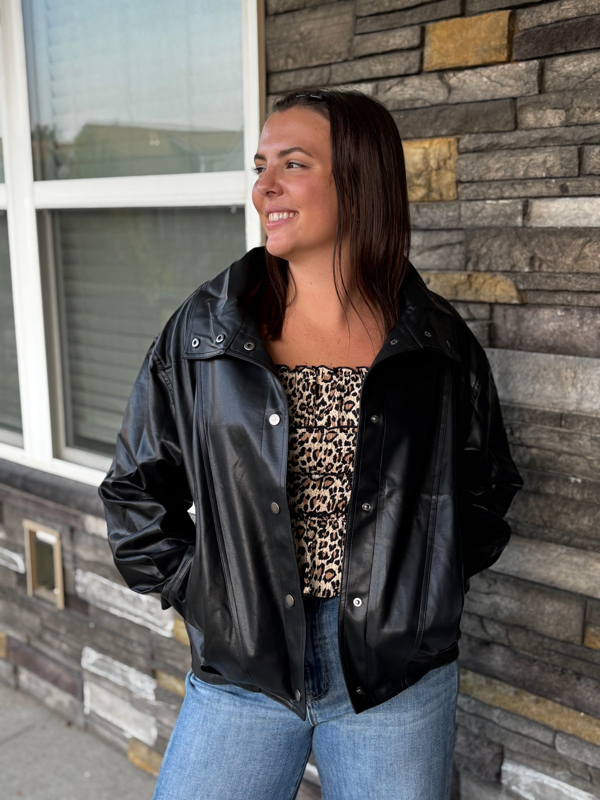 City Nights Leather Jacket - Black