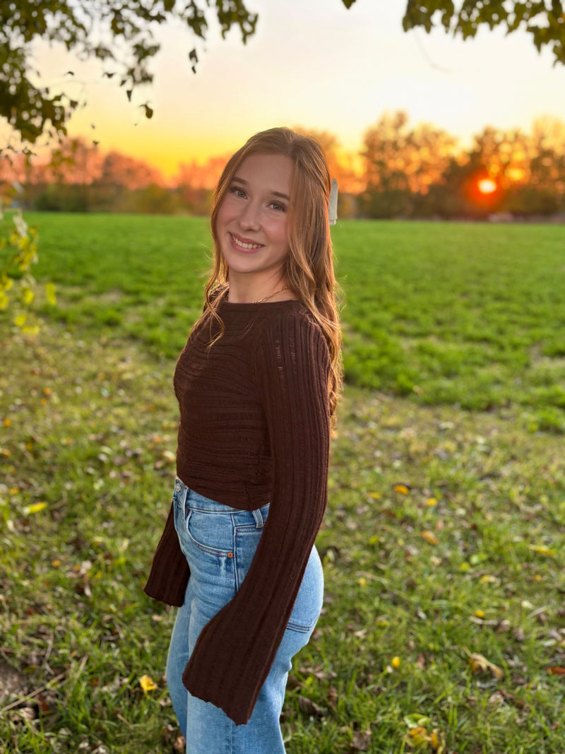 Mocha Muse Knit Top - Brown