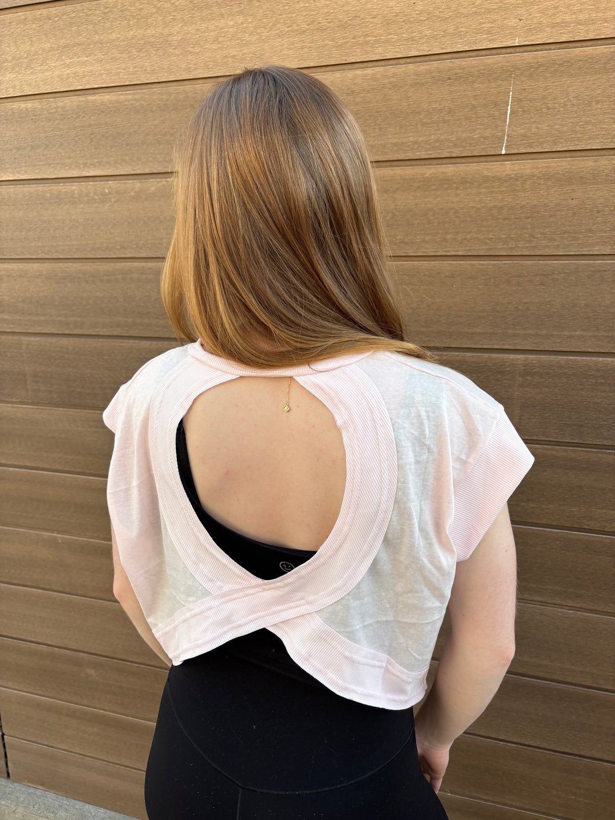Blush Hour Cutout Layering Tee - Pink
