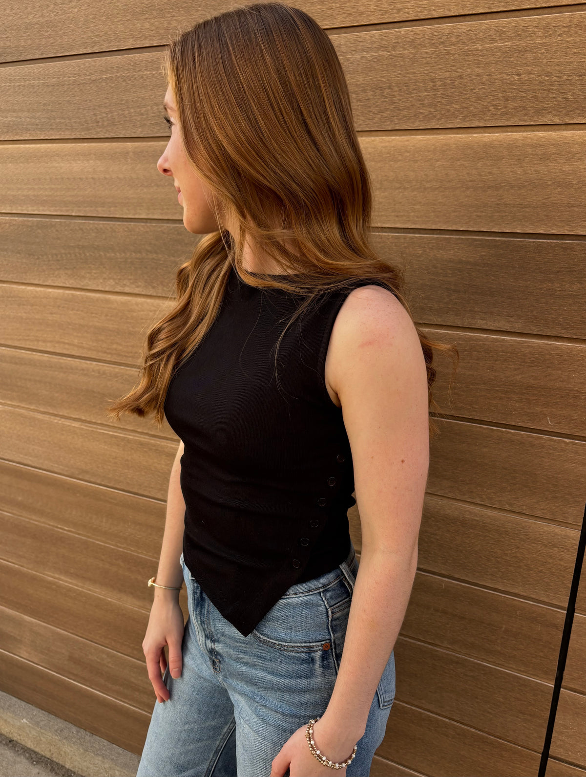 Afterglow Asymmetrical Hem Tank - Black