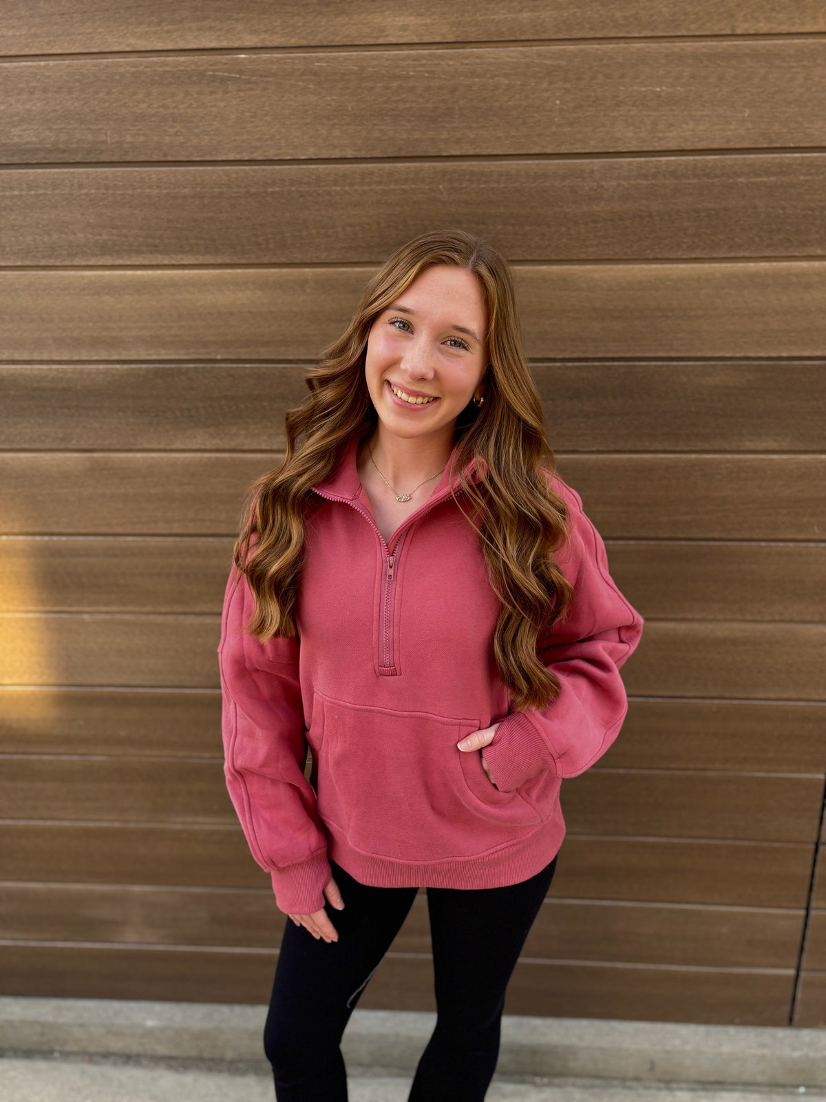 Stride Half-Zip Hoodie - Berry