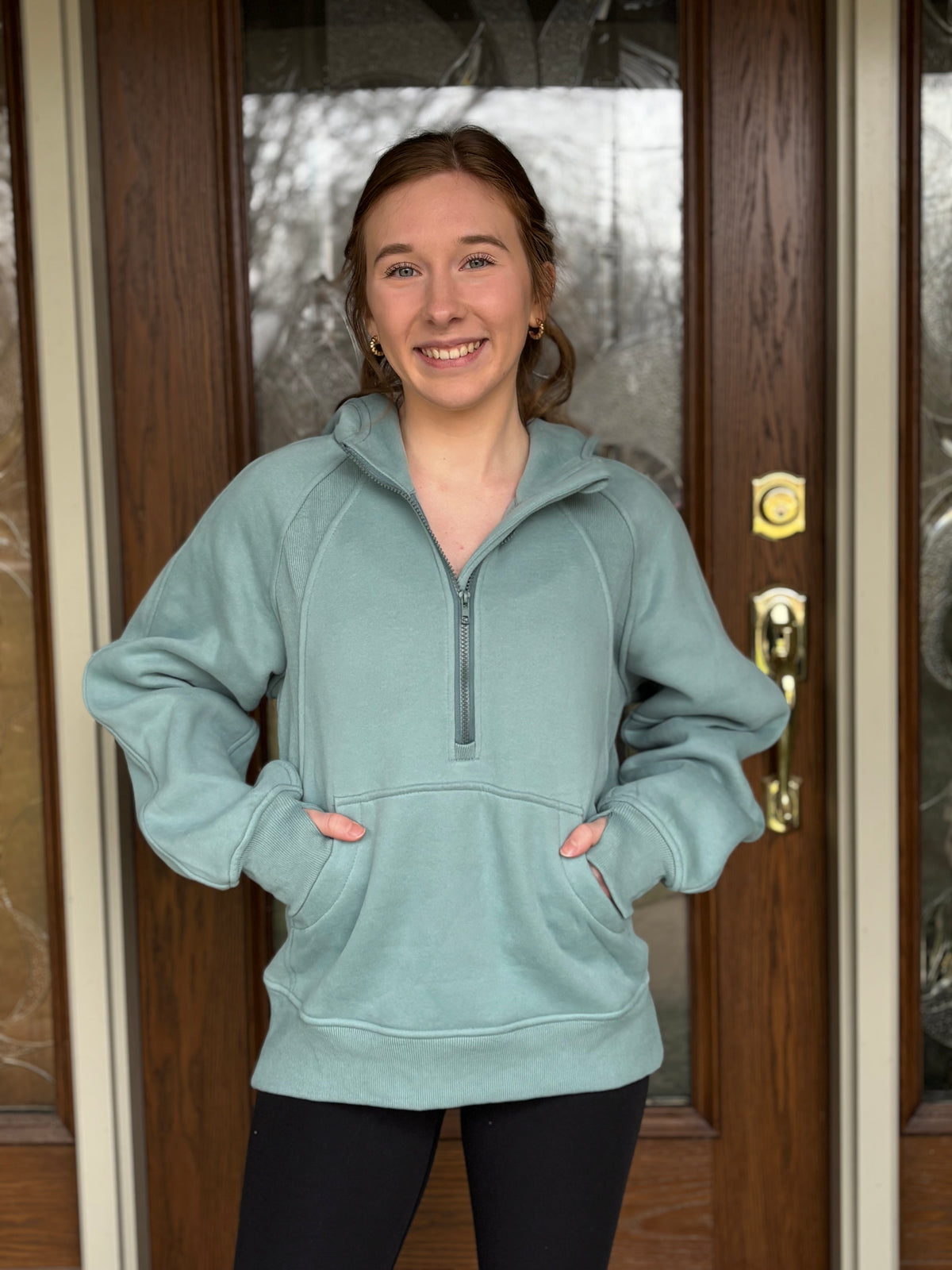 Stride Half-Zip Hoodie - Pale Blue