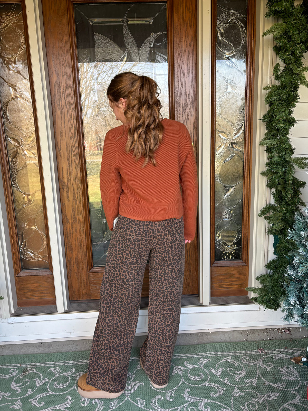 Leopard Denim Wide Leg