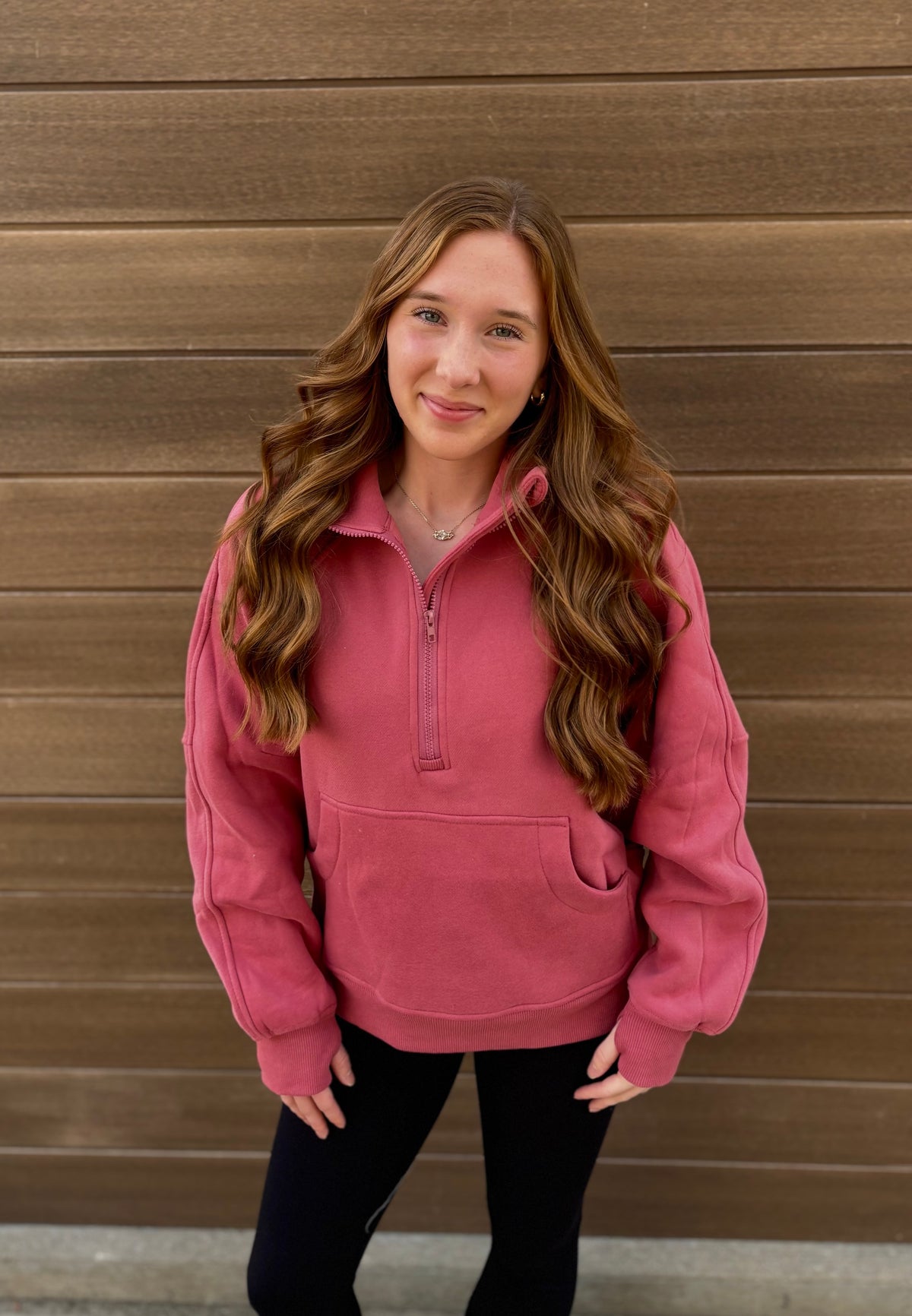 Stride Half-Zip Hoodie - Berry