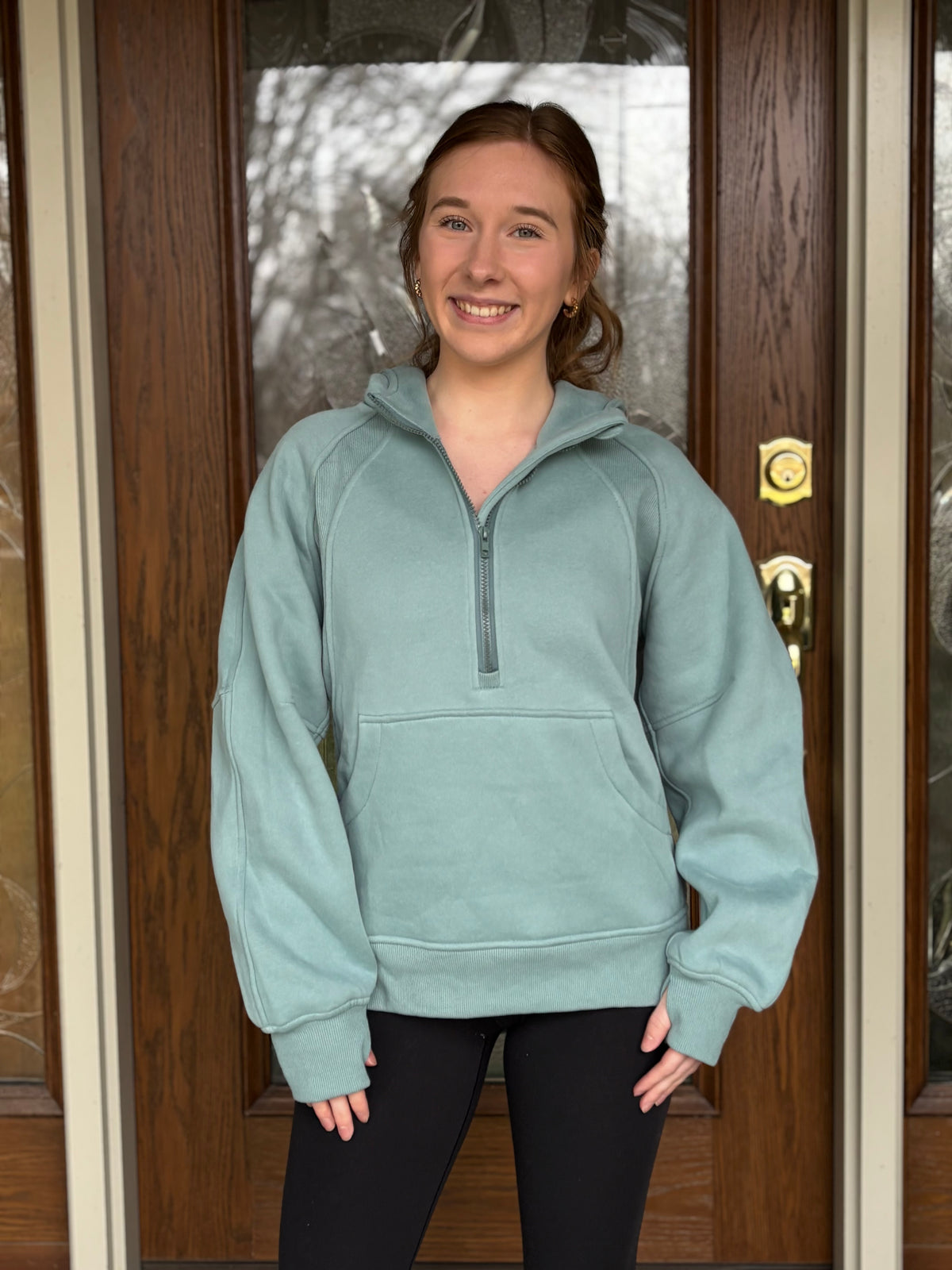 Stride Half-Zip Hoodie - Pale Blue