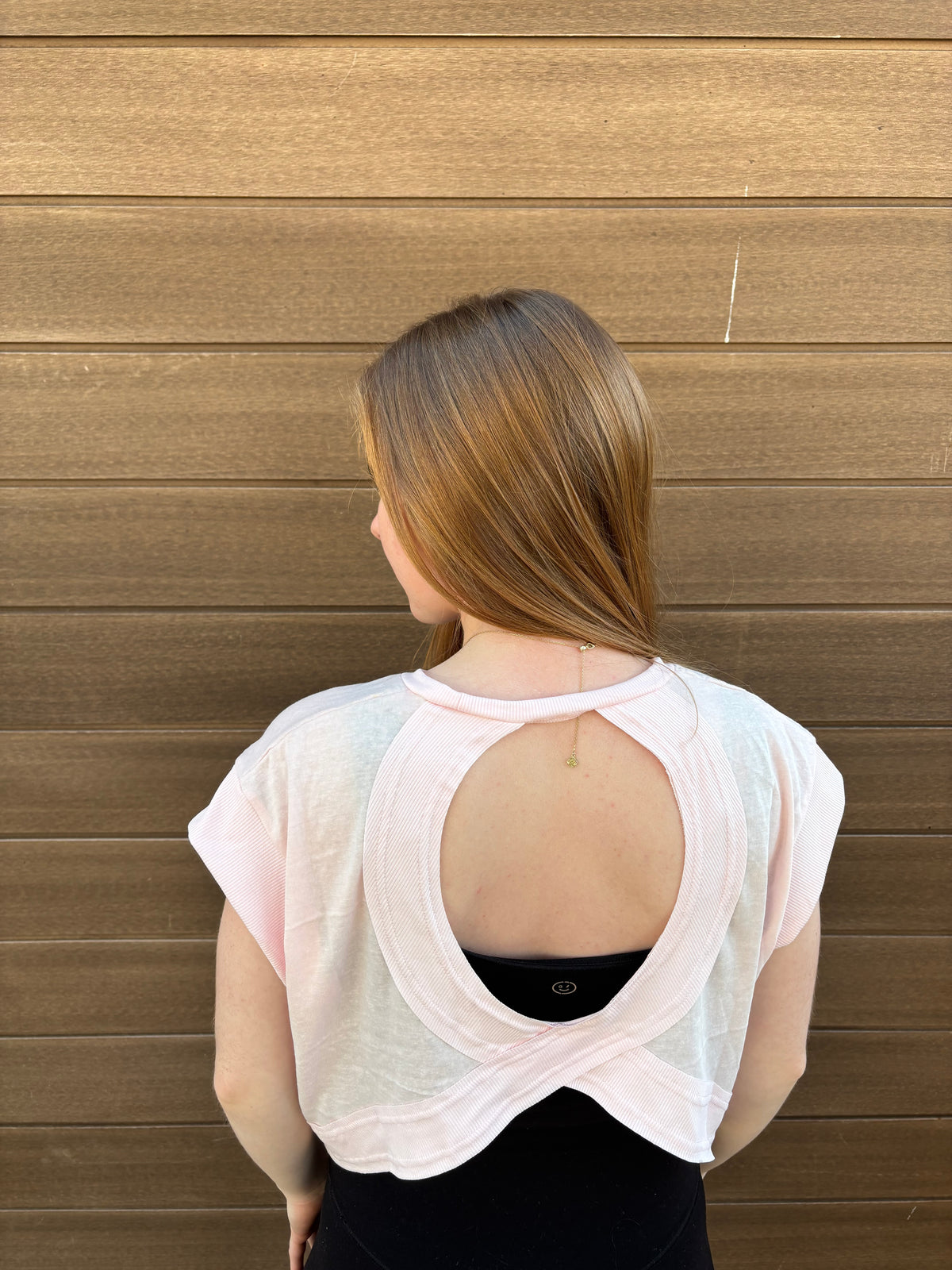 Blush Hour Cutout Layering Tee - Pink