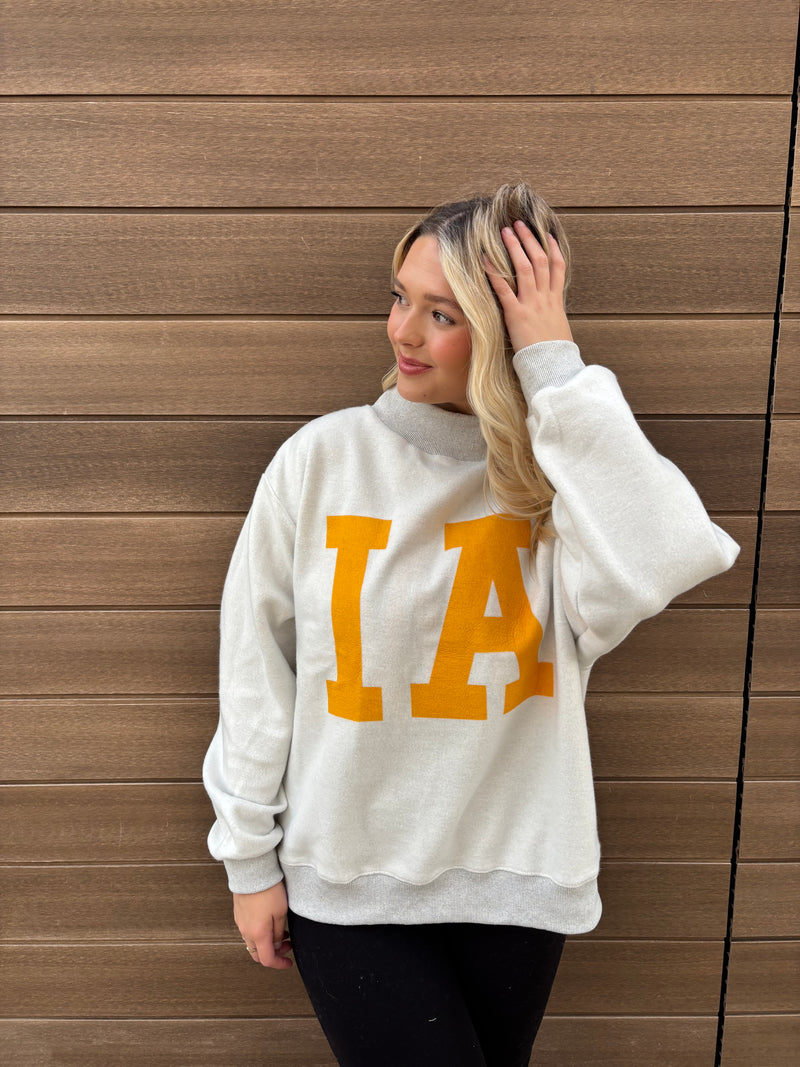 Iowa & IA Reversible Mock Neck Sweatshirt