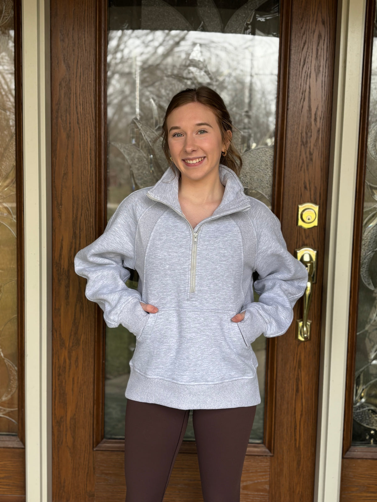 Oatline Half-Zip Sweatshirt - Heather Grey