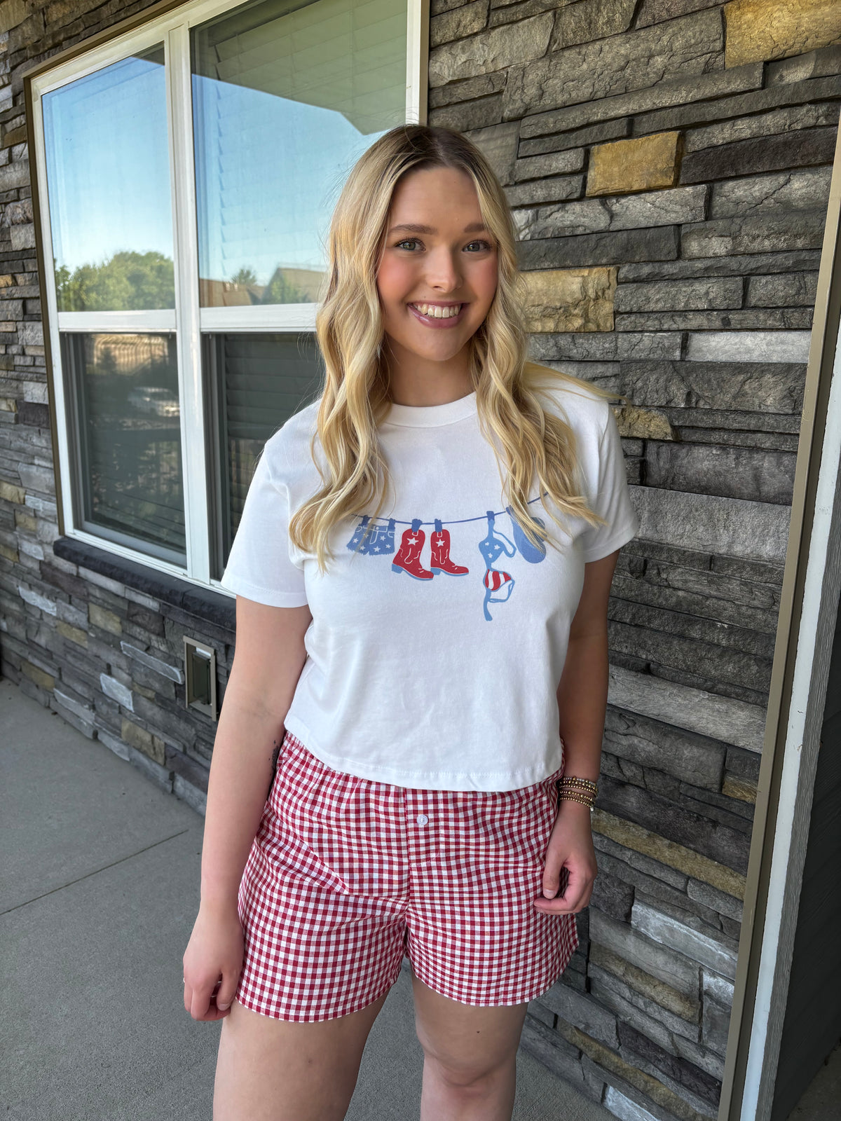 Red Gingham Shorts