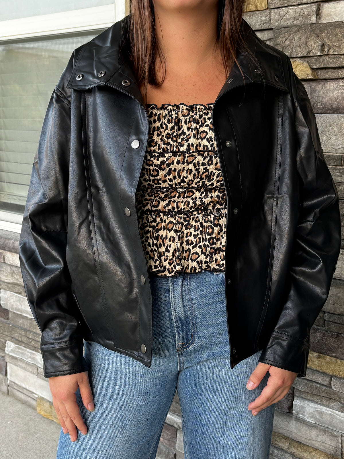 City Nights Leather Jacket - Black