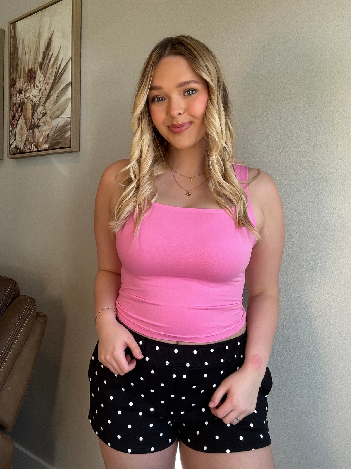 All Day Square Neck Top - Candy Pink