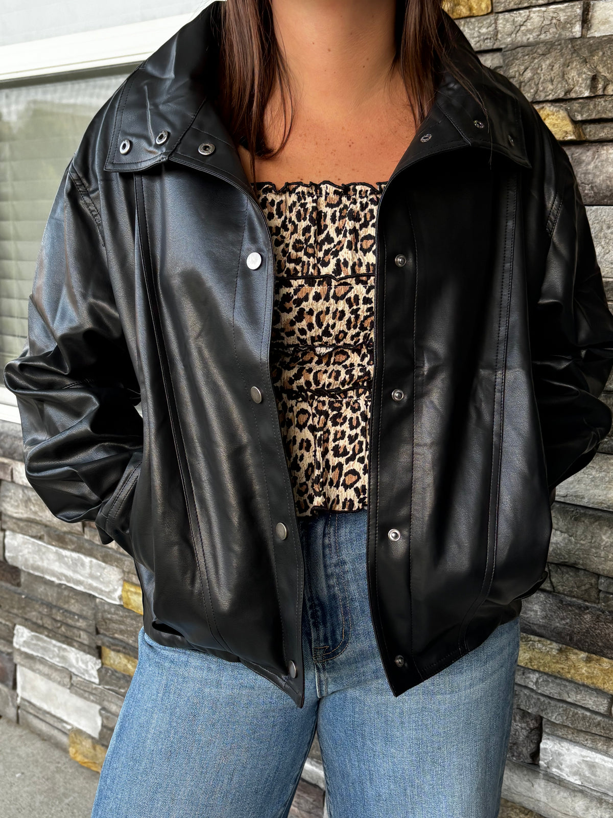 City Nights Leather Jacket - Black