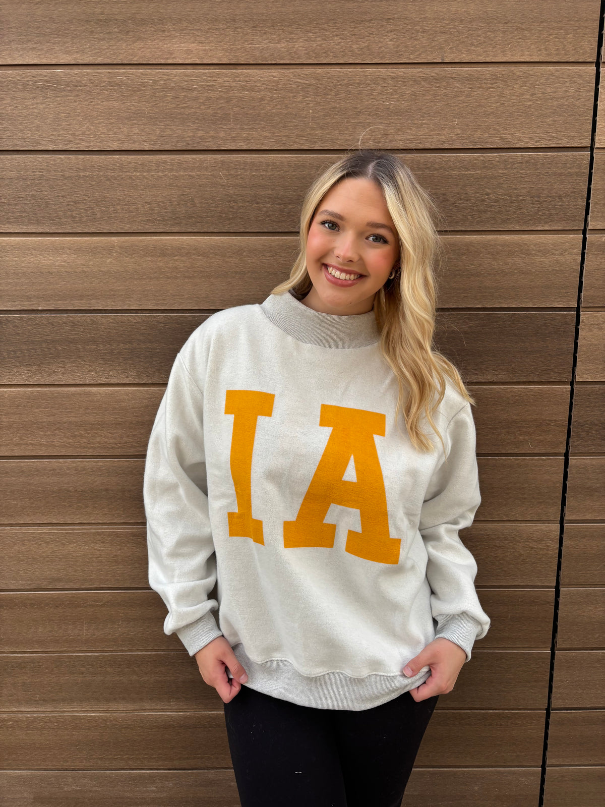 Iowa & IA Reversible Mock Neck Sweatshirt